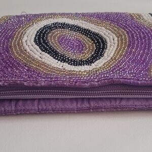 Purple Beaded Women's Clutch HANDMADE